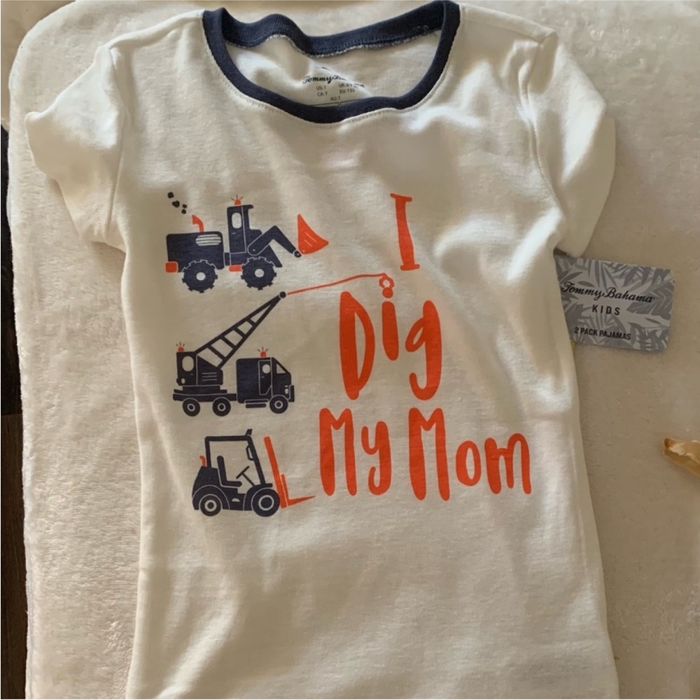 Tommy Bahama White and Orange Short Sleeve Tee